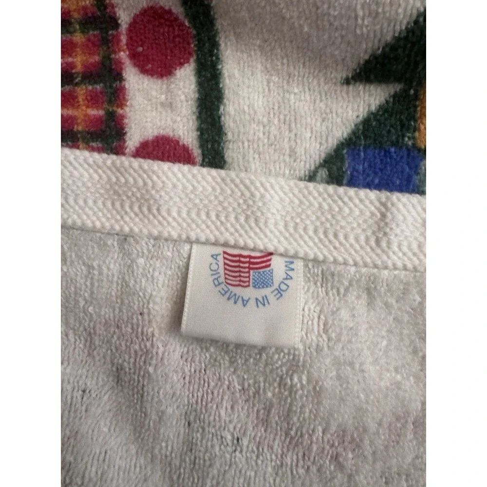 2 Vintage Bath Towel Holiday Themed Made In USA 42”X 24”